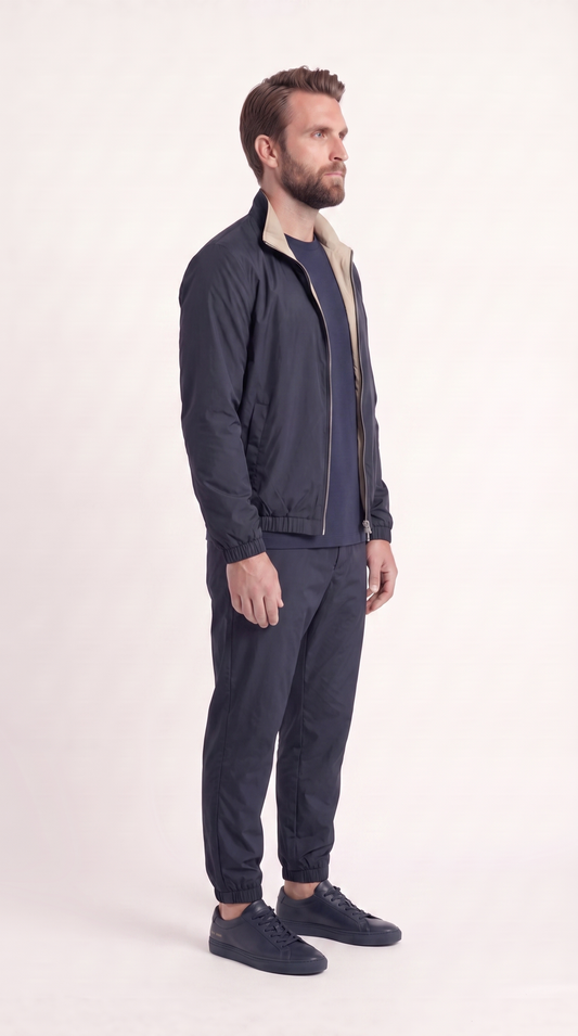 REVERSIBLE JACKET NAVY BLUE/BEIGE