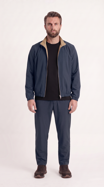 REVERSIBLE JACKET NAVY BLUE/BEIGE