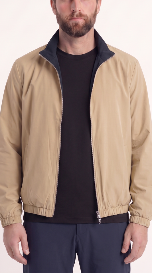 REVERSIBLE JACKET NAVY BLUE/BEIGE