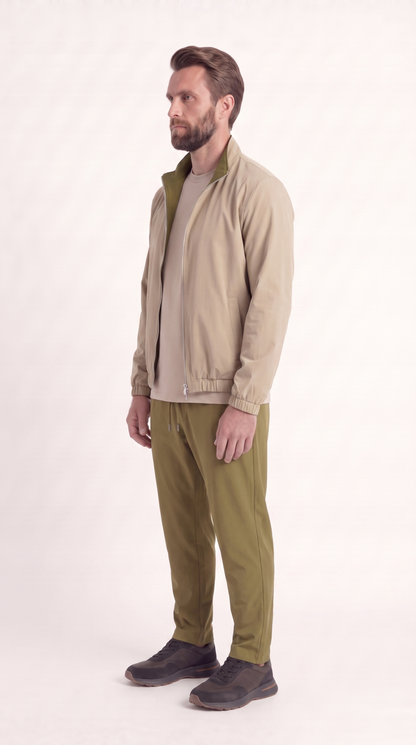 REVERSIBLE JACKET ONXY GREEN/BEIGE