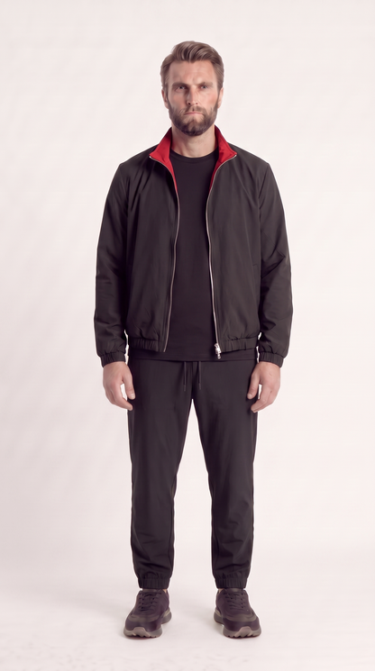 REVERSIBLE JACKET ONXY BLACK/BURGUNDY RED