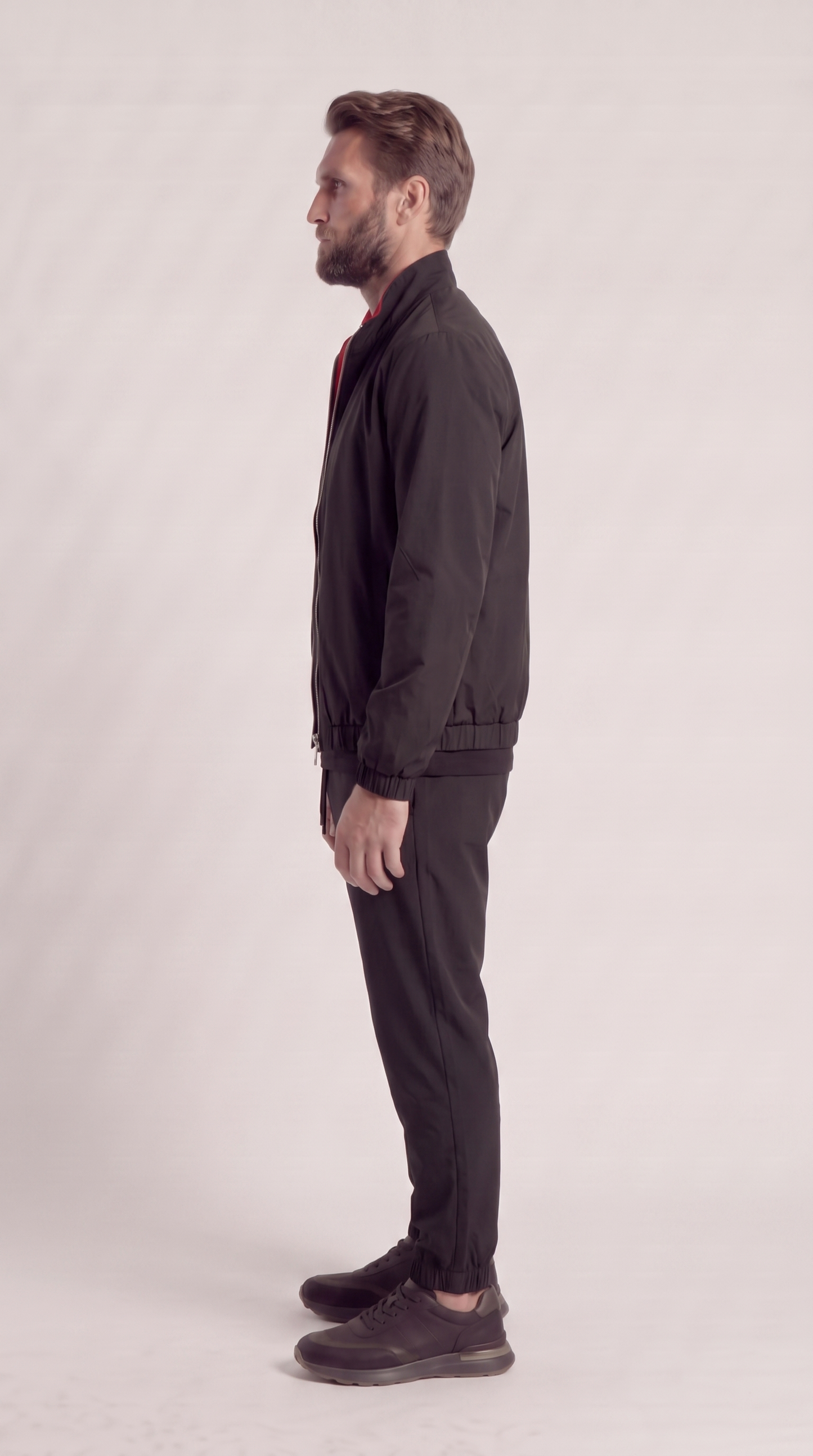REVERSIBLE JACKET ONXY BLACK/BURGUNDY RED