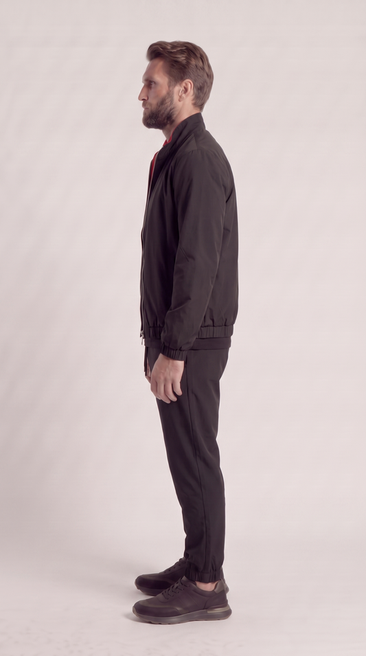 REVERSIBLE JACKET ONXY BLACK/BURGUNDY RED