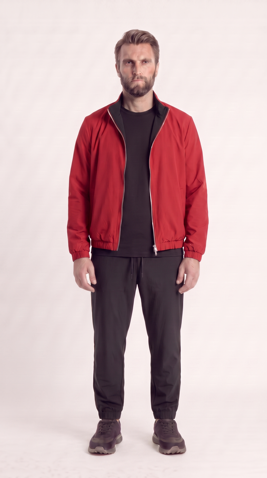 REVERSIBLE JACKET ONXY BLACK/BURGUNDY RED