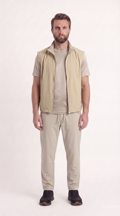 REVERSIBLE GILET GREY/BEIGE