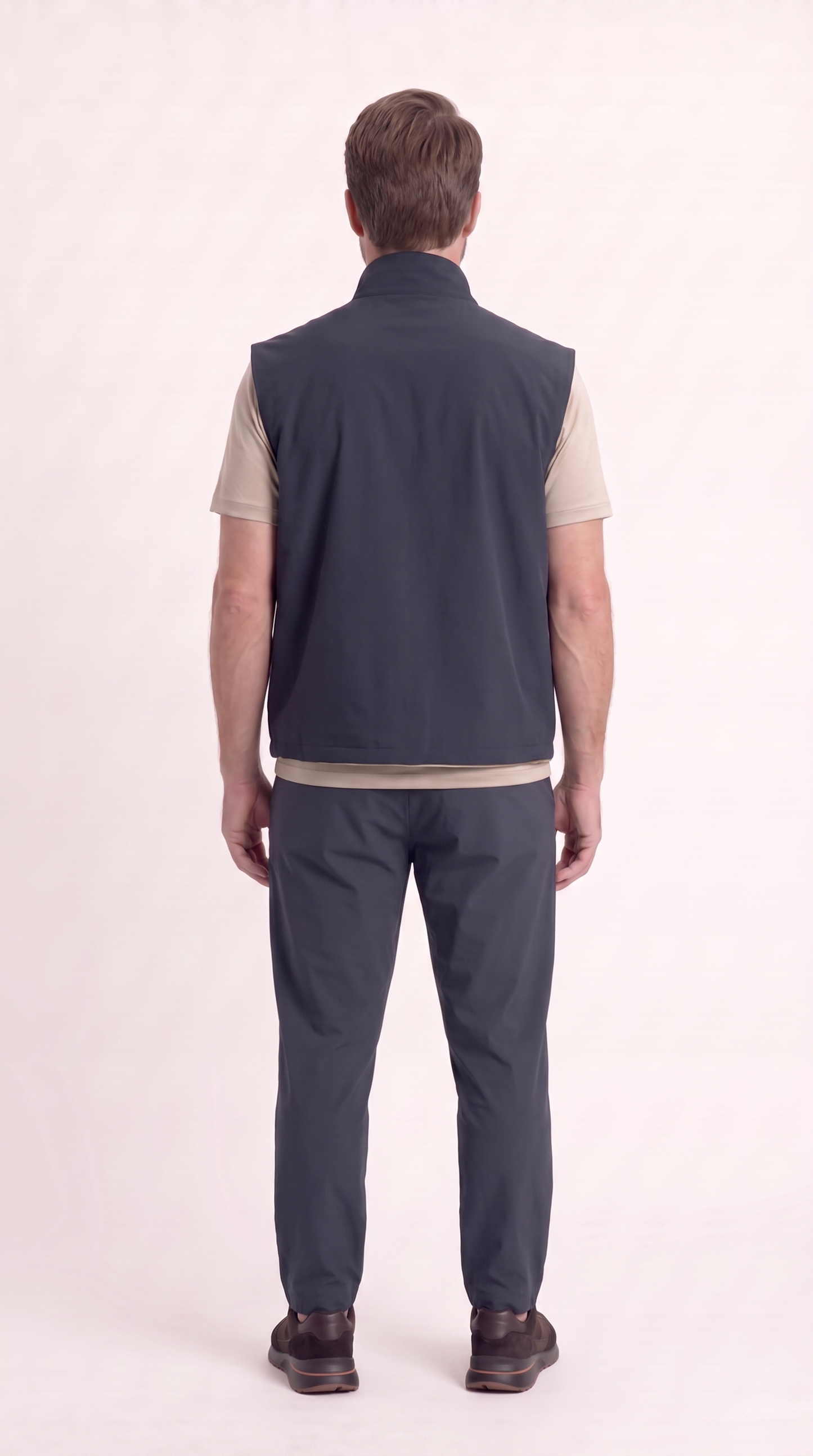 REVERSIBLE GILET NAVY BLUE/BEIGE