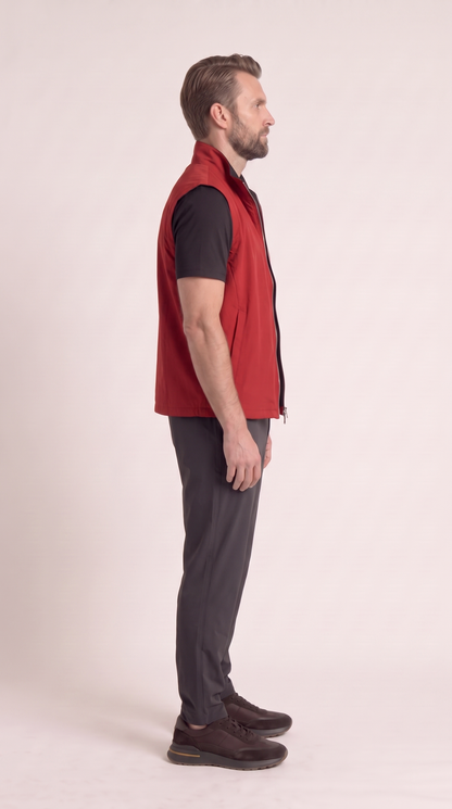 REVERSIBLE GILET ONXY BLACK/BURGUNDY RED