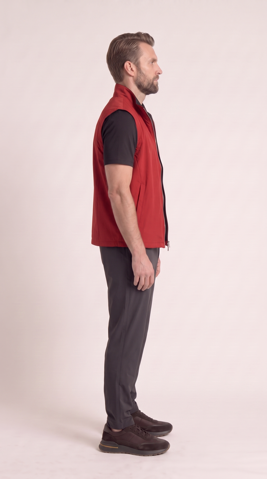 REVERSIBLE GILET ONXY BLACK/BURGUNDY RED
