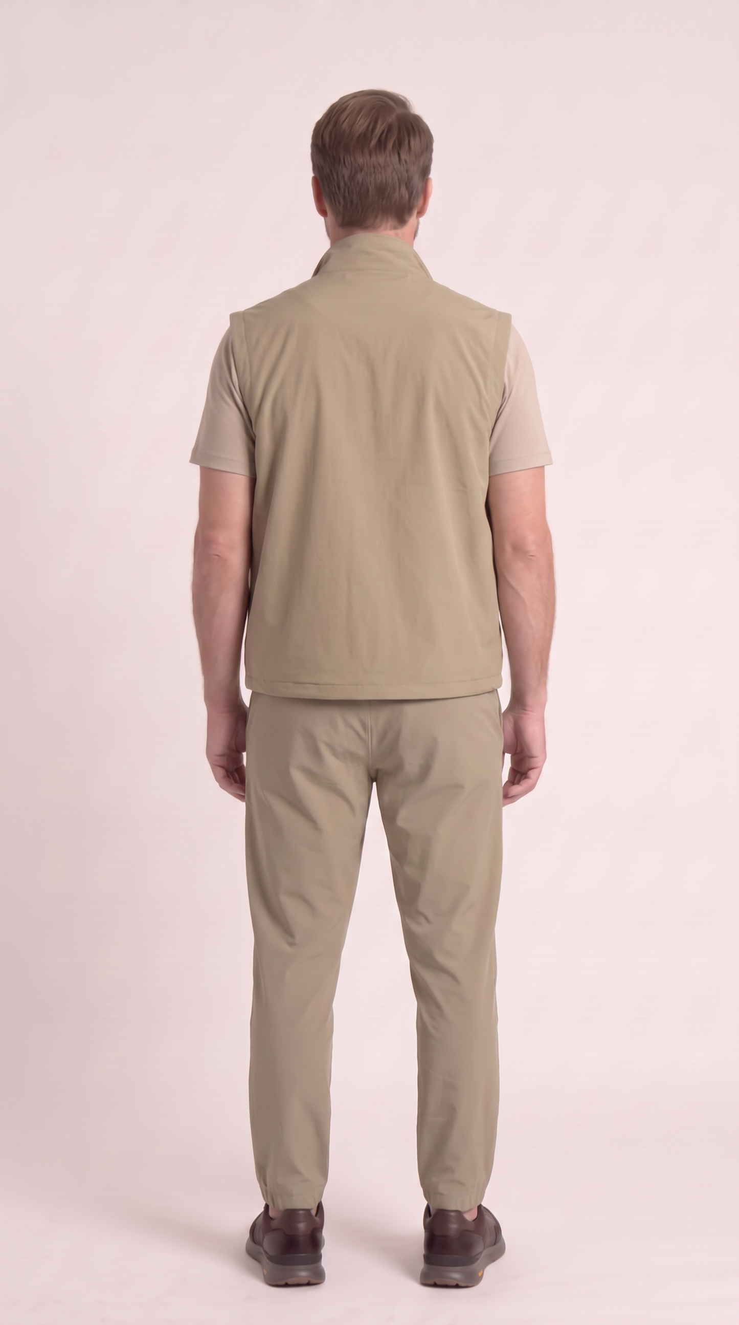 REVERSIBLE GILET ONXY GREY APRICOT/CREME WHITE