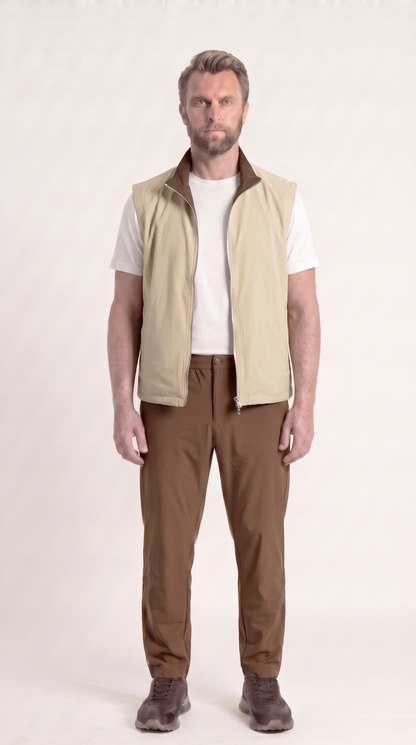 REVERSIBLE GILET BROWN/BEIGE
