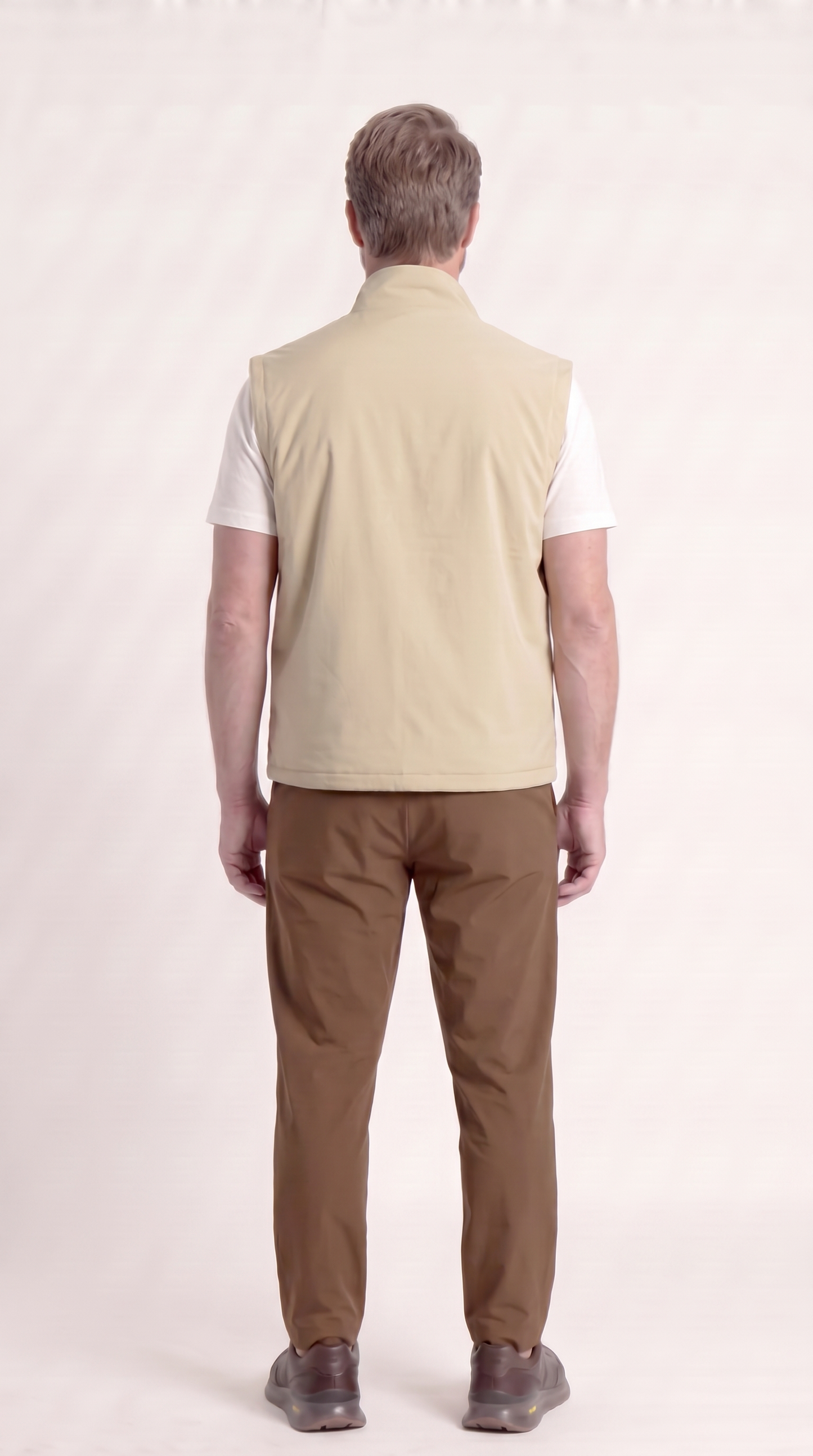 REVERSIBLE GILET BROWN/BEIGE