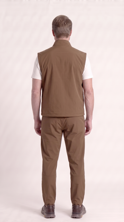 REVERSIBLE GILET BROWN/BEIGE