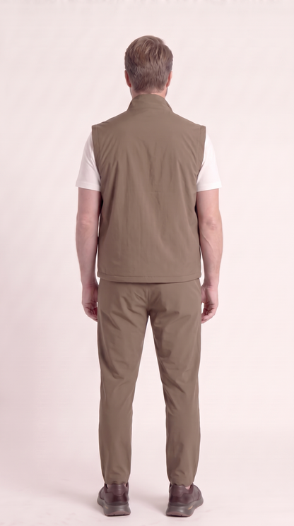 REVERSIBLE GILET GREY/BEIGE