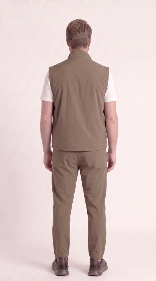 REVERSIBLE GILET GREY/BEIGE