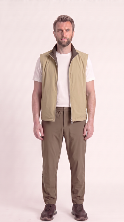 REVERSIBLE GILET GREY/BEIGE