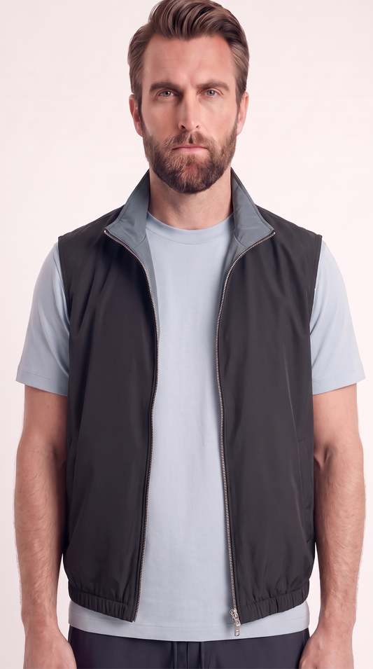 REVERSIBLE GILET NAVY BLUE/LIGHT BLUE