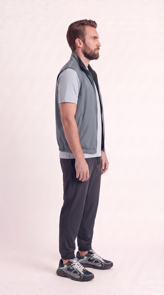 REVERSIBLE GILET NAVY BLUE/LIGHT BLUE