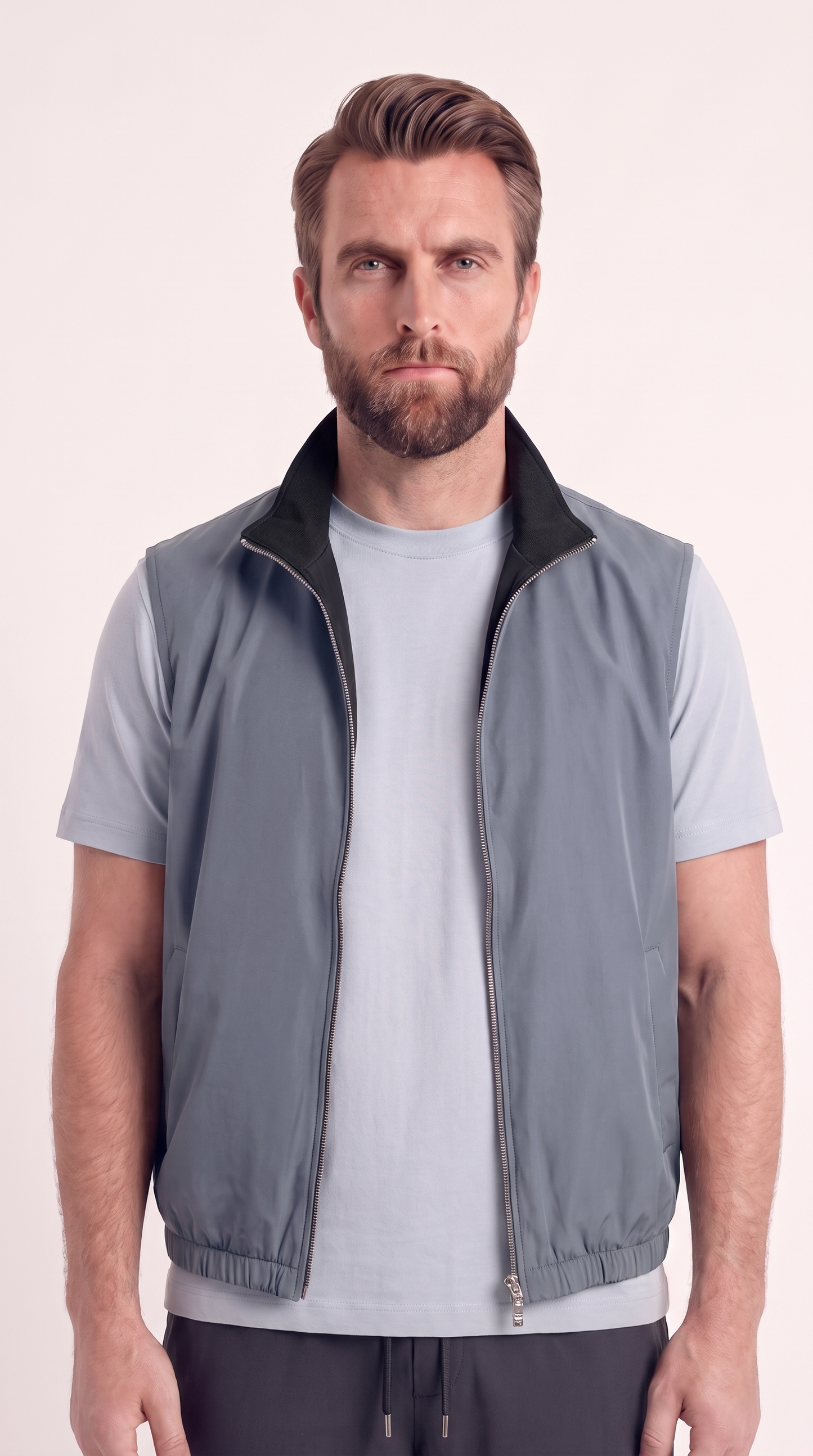 REVERSIBLE GILET NAVY BLUE/LIGHT BLUE