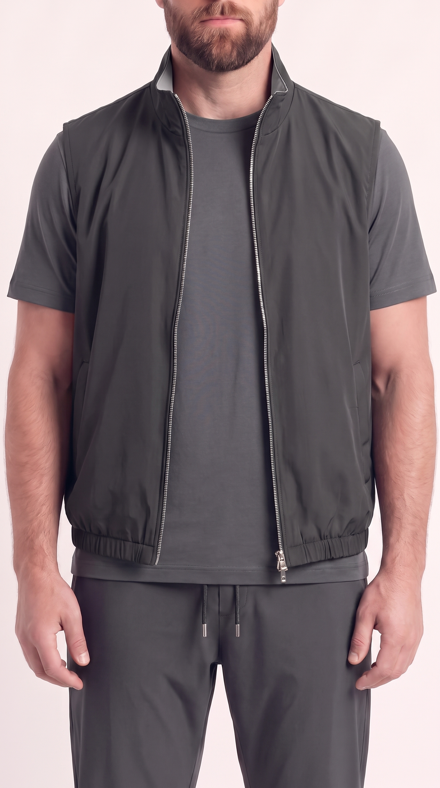 REVERSIBLE GILET NAVY SLATE GREY/LIGHT GREY