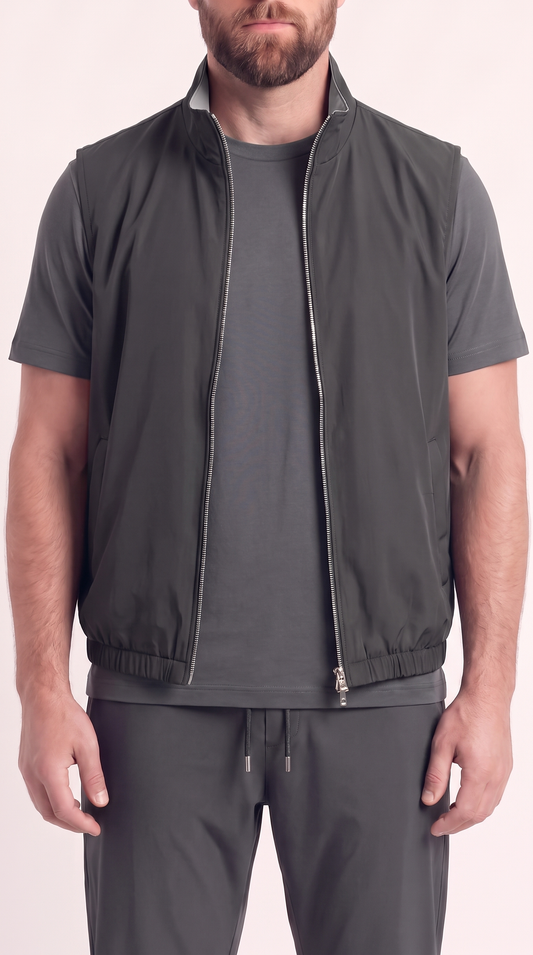 REVERSIBLE GILET NAVY SLATE GREY/LIGHT GREY