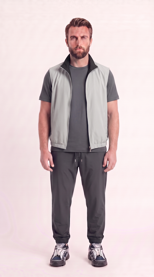 REVERSIBLE GILET NAVY SLATE GREY/LIGHT GREY