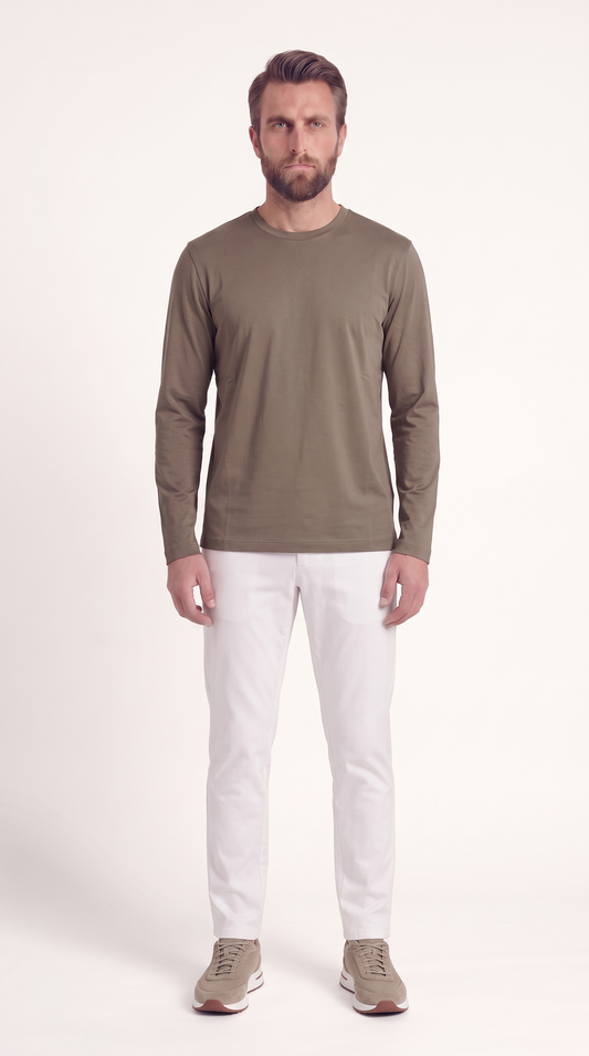 INTERLOCK SUPIMA LONGSLEEVE | DARK BEIGE