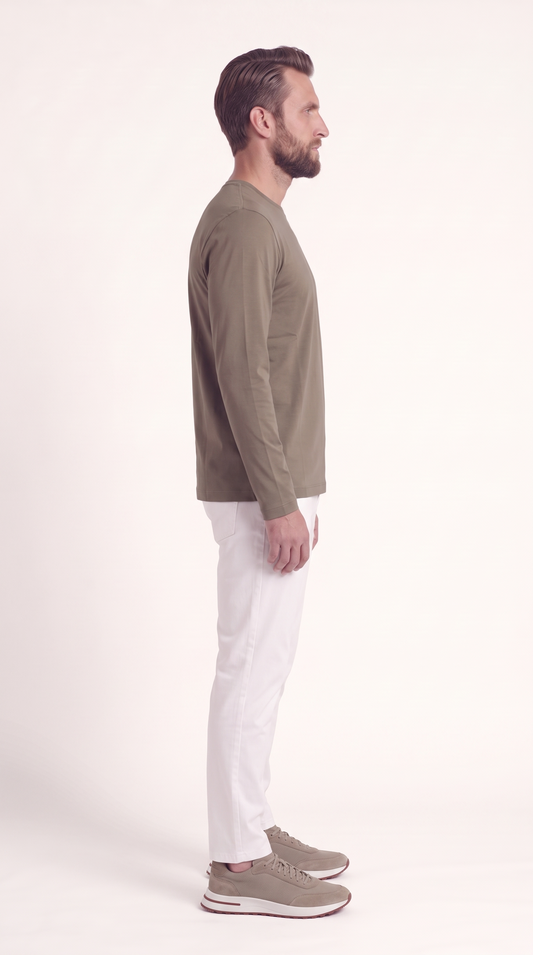 INTERLOCK SUPIMA LONGSLEEVE | DARK BEIGE