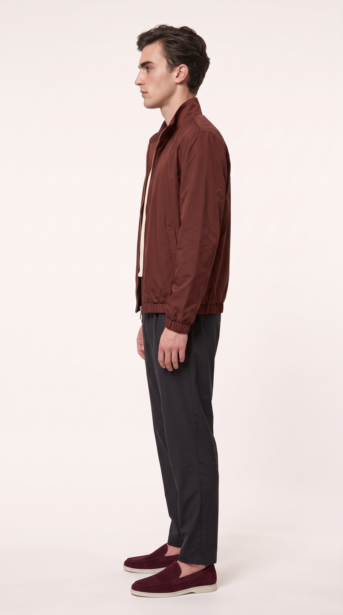 REVERSIBLE CASHMERE TECHNICAL JACKET BURGUNDY