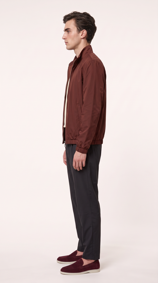 REVERSIBLE CASHMERE TECHNICAL JACKET BURGUNDY