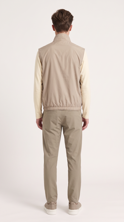 REVERSIBLE CASHMERE TECHNICAL GILET BEIGE