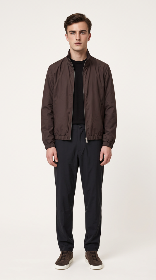 REVERSIBLE CASHMERE TECHNICAL JACKET BROWN