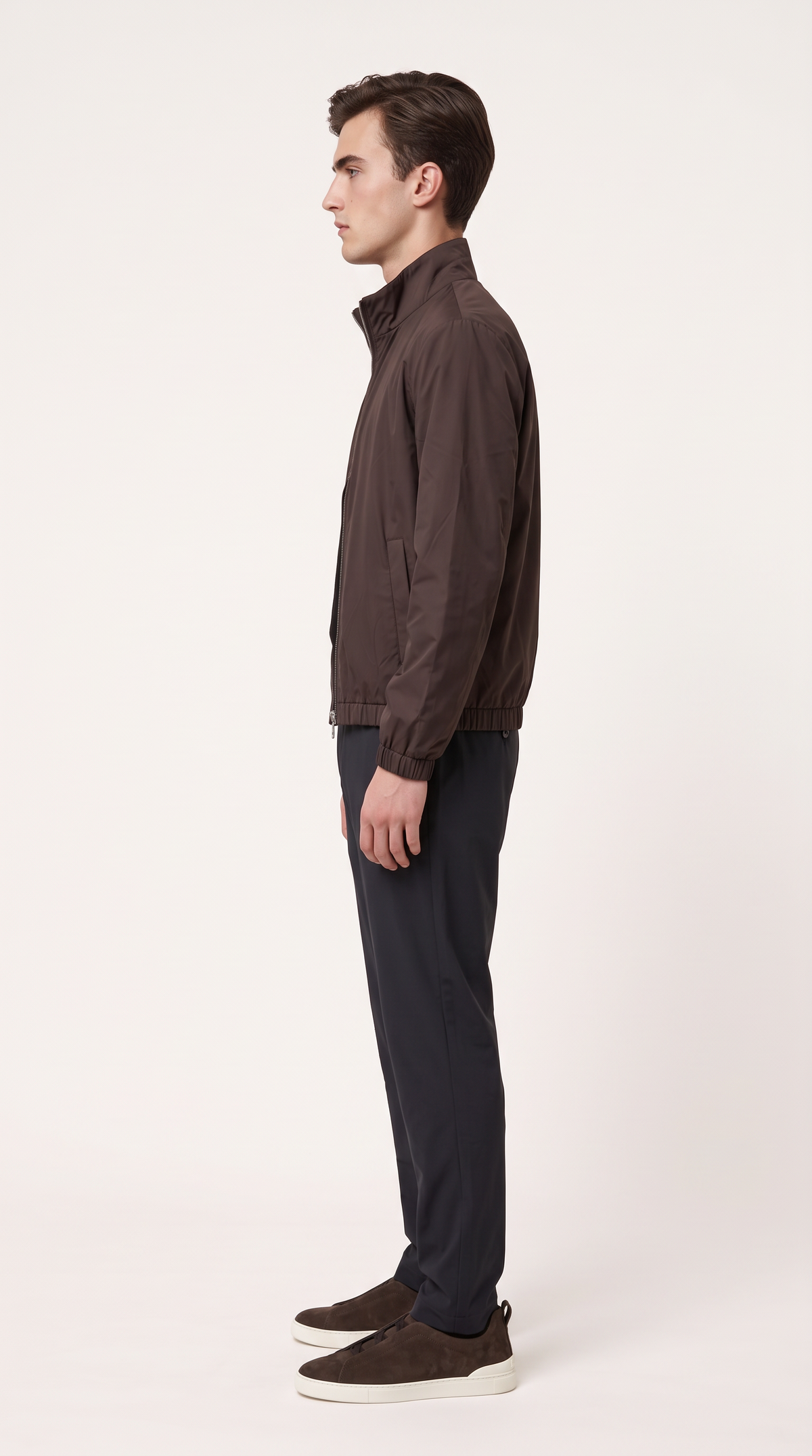 REVERSIBLE CASHMERE TECHNICAL JACKET BROWN