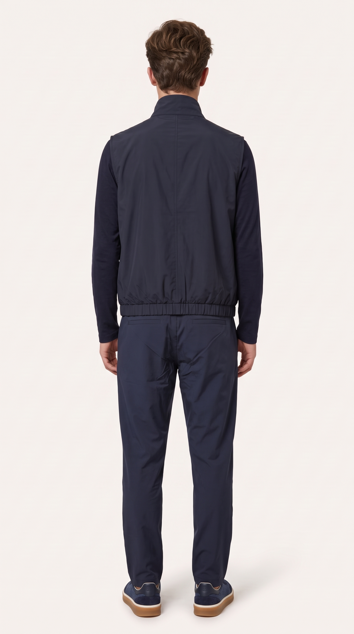 REVERSIBLE CASHMERE TECHNICAL GILET NAVY