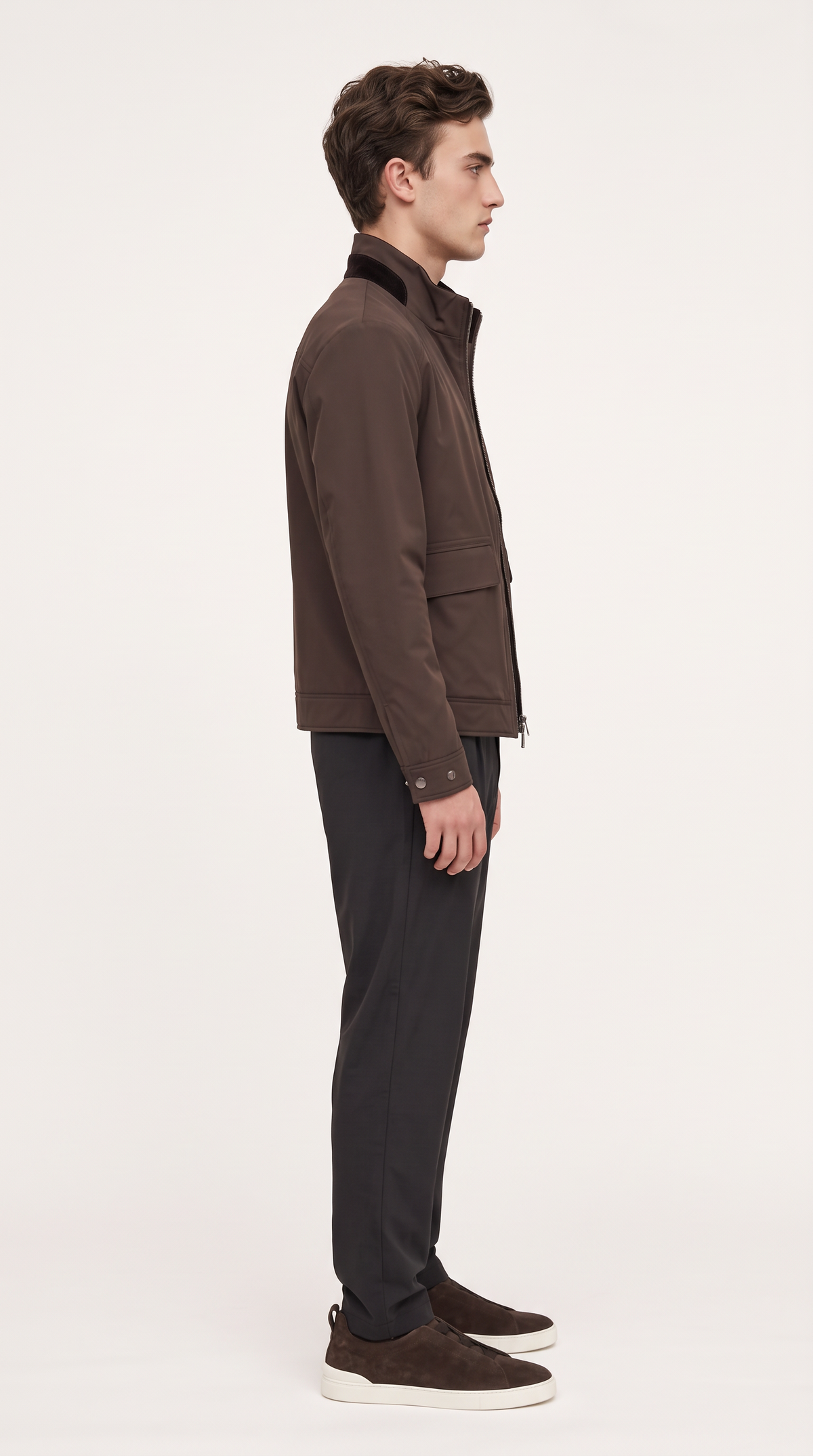 TECHNICAL FABRIC DUCK DOWN JACKET BROWN