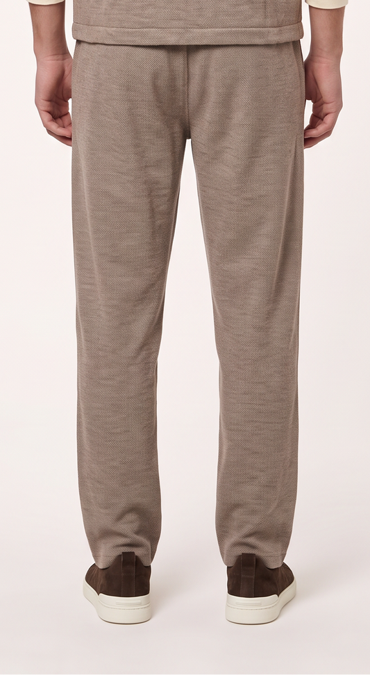 WOOL CASHMERE TAILORED TROUSERS BEIGE
