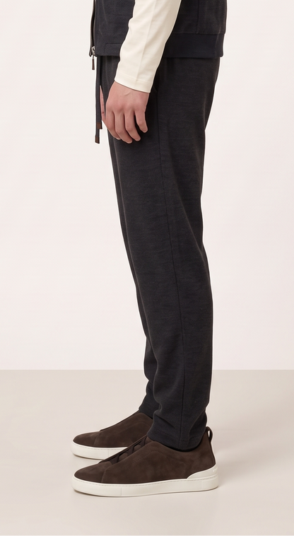 WOOL CASHMERE TAILORED TROUSERS GREY