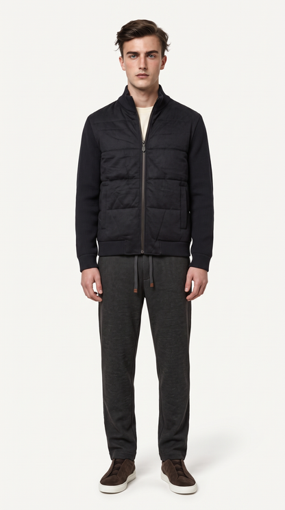 CASHMERE GOOSE DOWN JACKET NAVY