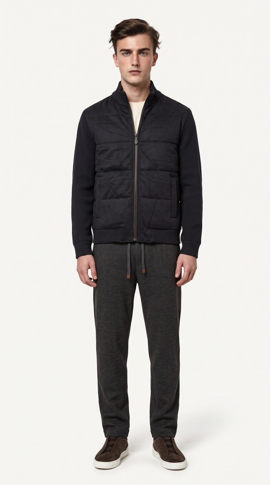 CASHMERE GOOSE DOWN JACKET NAVY