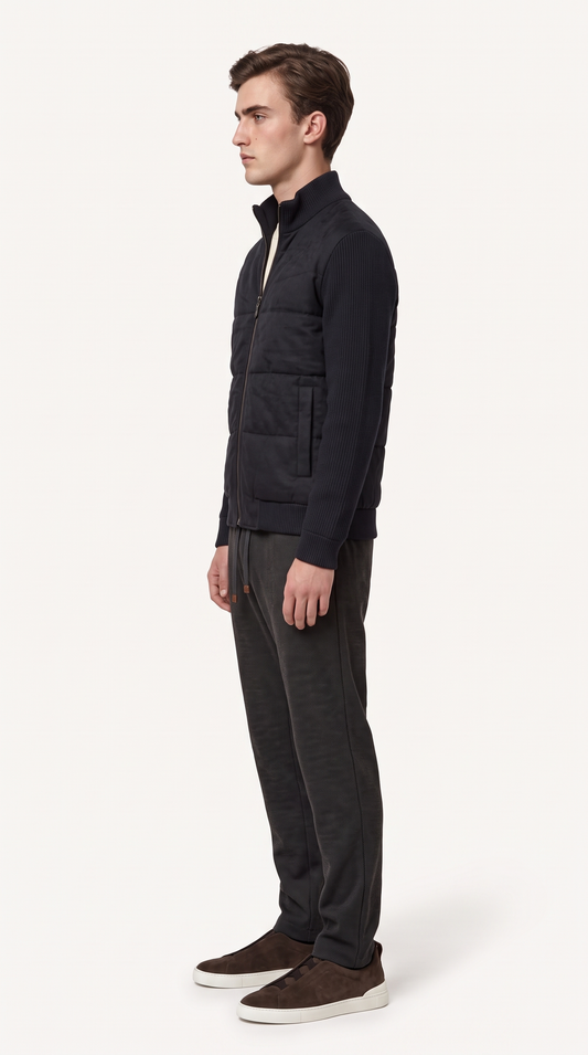 CASHMERE GOOSE DOWN JACKET NAVY