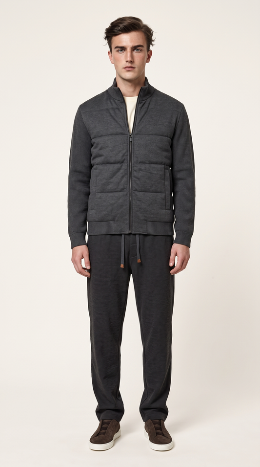 CASHMERE GOOSE DOWN JACKET GREY