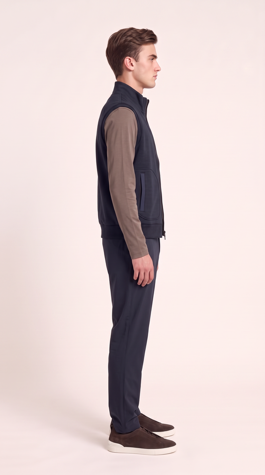 CASHWOOL GILET NAVY