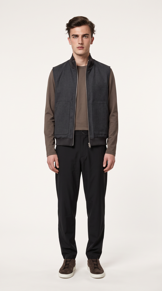 CASHMERE GILET GREY
