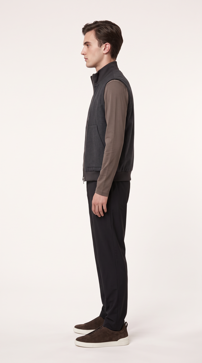 CASHMERE GILET GREY