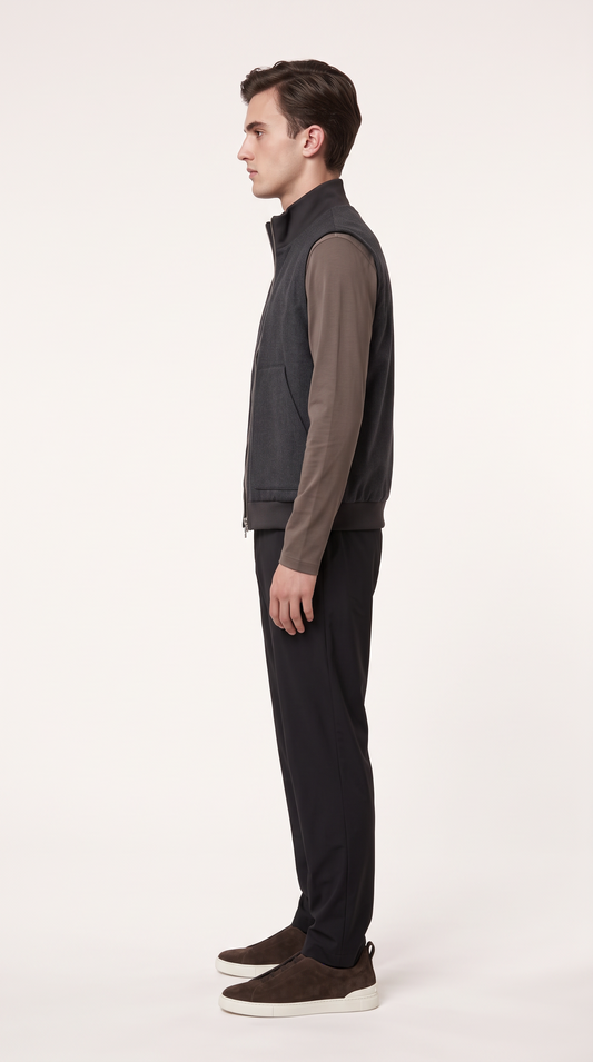 CASHMERE GILET GREY
