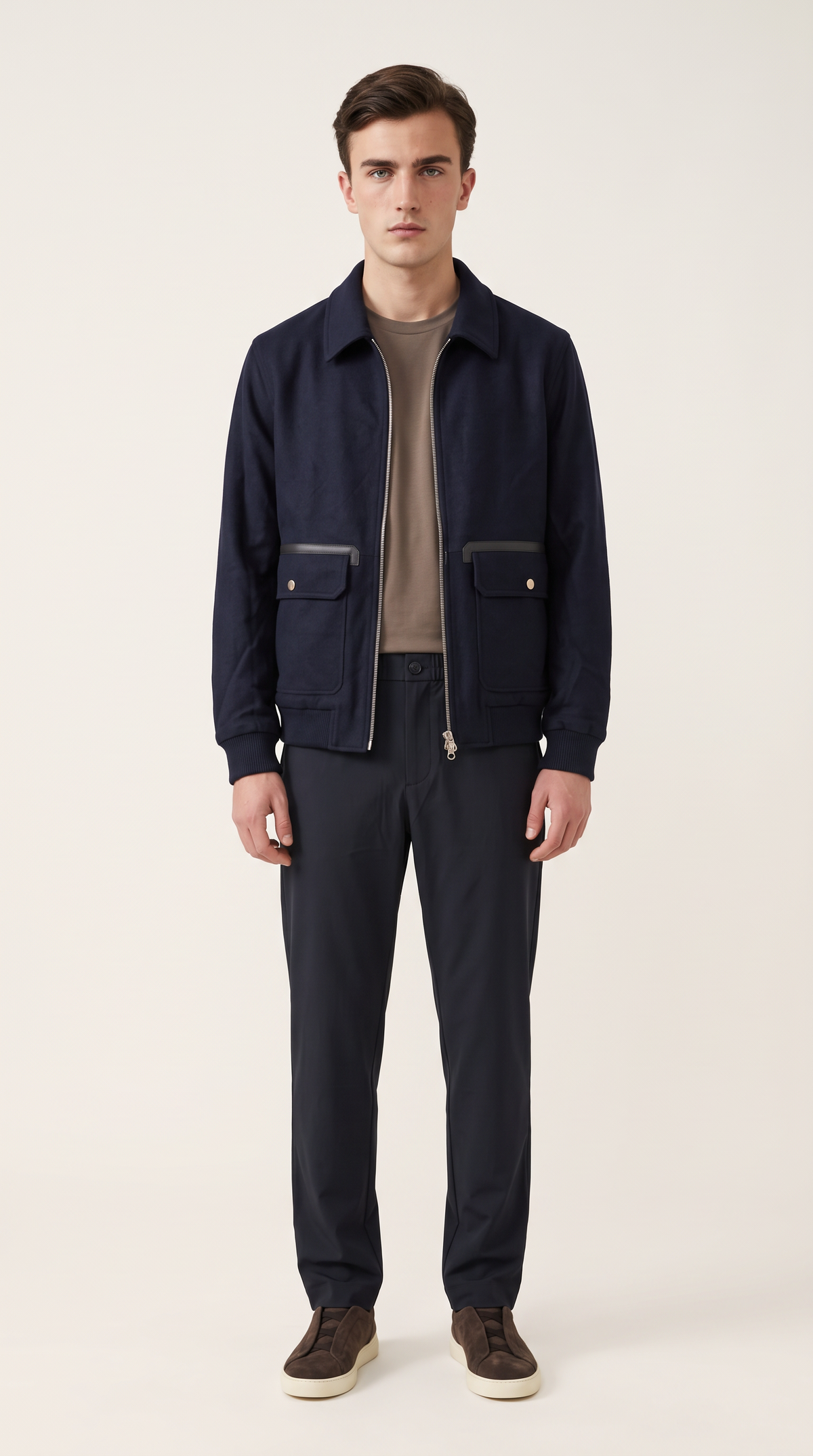 WOOL BLEND JACKET | NAVY