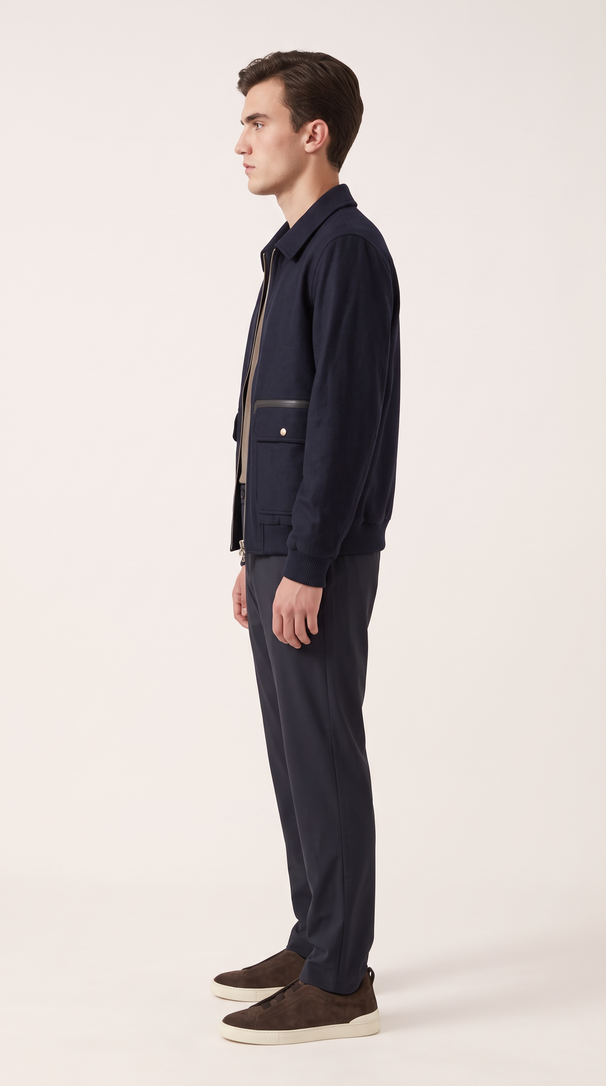 WOOL BLEND JACKET | NAVY