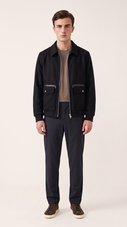 WOOL BLEND JACKET | ONXY BLACK