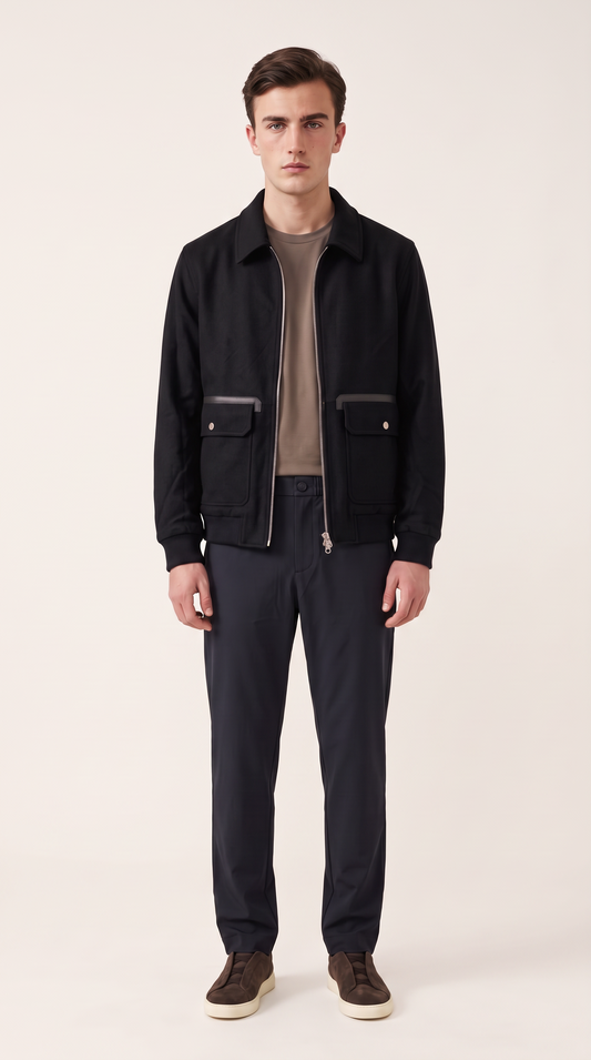 WOOL BLEND JACKET | ONXY BLACK