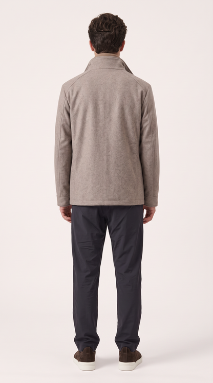 WOOL BLEND COAT | GREIGE