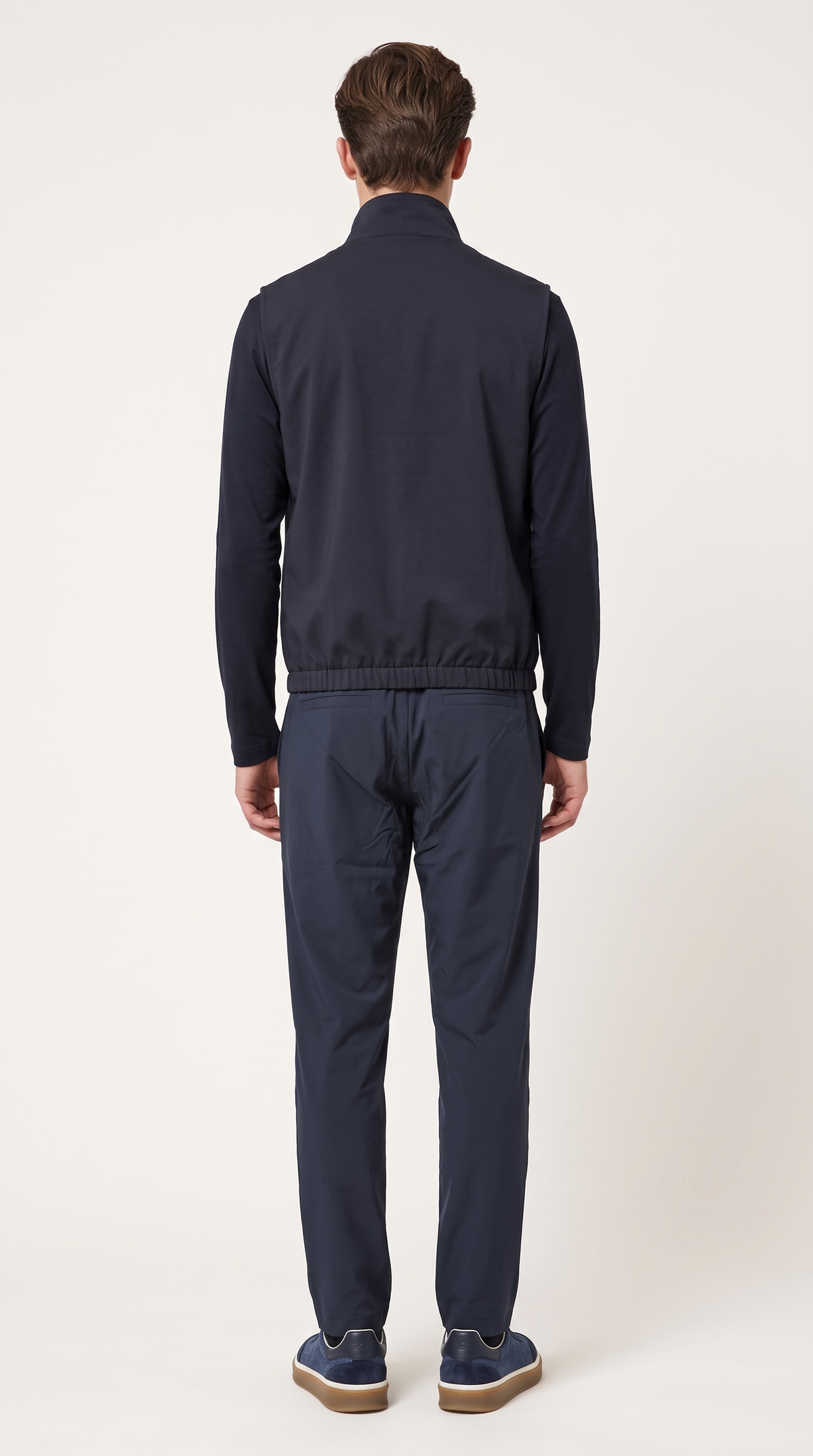 REVERSIBLE CASHMERE TECHNICAL GILET NAVY